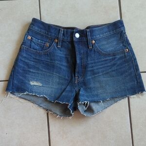 Levi's Blue Distressed Denim Cutoff Shorts